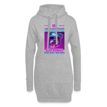 Hunde Spruch Yorkshire Terrier Design für - Hoodie-Kleid - Grau meliert - Vorne