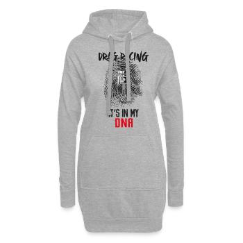 Drag Racing Race Car Fingerprint - Hoodie-Kleid - Grau meliert - Vorne