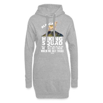 Équipe de randonnée Alpaga nous y arriverons - Sweat-shirt à capuche long Femme - gris chiné - Devant