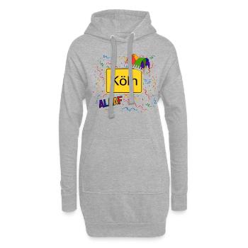 Ortsschild Köln Alaaf - Hoodie-Kleid - Grau meliert - Vorne