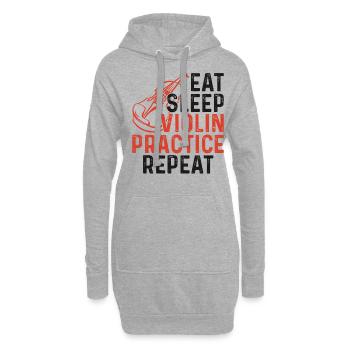 Violin Violinist Eat Sleep Violin - Hoodie-Kleid - Grau meliert - Vorne
