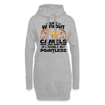 Life Without Camels Is Possible But Pointless - Hoodie-Kleid - Grau meliert - Vorne