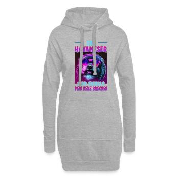Hunde Spruch Havaneser Design für Hundeliebhaber - Hoodie-Kleid - Grau meliert - Vorne