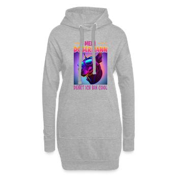 Hunde Spruch Doberman Design für Hundeliebhaber - Hoodie-Kleid - Grau meliert - Vorne