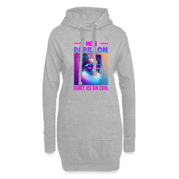 Hunde Spruch Papillon Design für Hundeliebhaber - Hoodie-Kleid - Grau meliert - Vorne