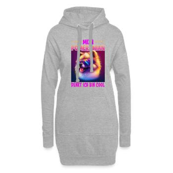 Hunde Spruch Pomeranian Design für Hundeliebhaber - Hoodie-Kleid - Grau meliert - Vorne