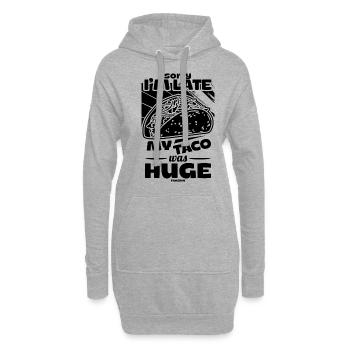 Sorry I'm Late My Taco Was Huge - Hoodie-Kleid - Grau meliert - Vorne