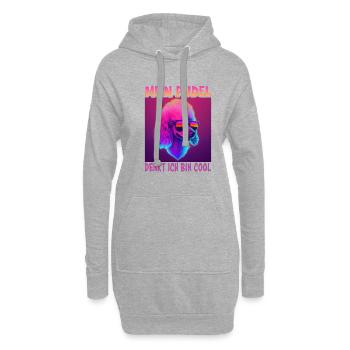 Hunde Spruch Pudel Design für Hundeliebhaber - Hoodie-Kleid - Grau meliert - Vorne