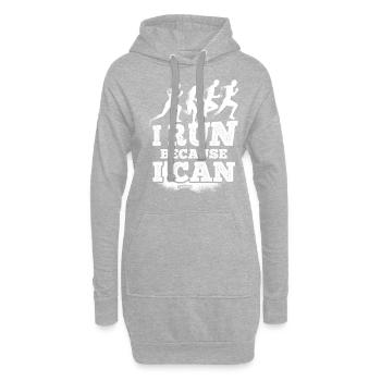 Courir - Sweat-shirt à capuche long Femme - gris chiné - Devant