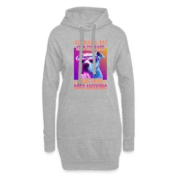 Hunde Spruch Dogo Argentino Design für - Hoodie-Kleid - Grau meliert - Vorne