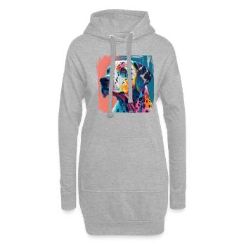 Hunde Spruch Dalmatiner Design für Hundeliebhaber - Hoodie-Kleid - Grau meliert - Vorne