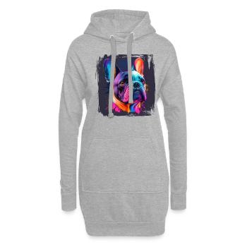 Chiens Français Bulldog Amateurs de chiens - Sweat-shirt à capuche long Femme - gris chiné - Devant