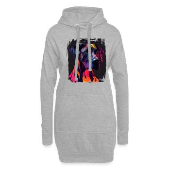 Chien disant Dogue allemand pour les amoureux des chiens - Sweat-shirt à capuche long Femme - gris chiné - Devant