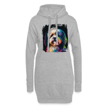 Hunde Spruch Havaneser Design für Hundeliebhaber - Hoodie-Kleid - Grau meliert - Vorne