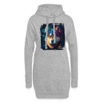 Hunde Spruch Huskie Design für Hundeliebhaber - Hoodie-Kleid - Grau meliert - Vorne