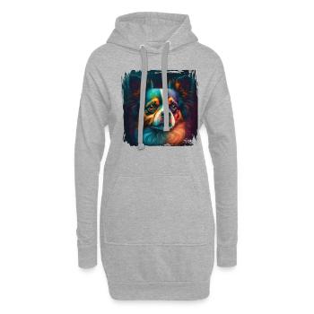 Hunde Spruch Papillon Design für Hundeliebhaber - Hoodie-Kleid - Grau meliert - Vorne