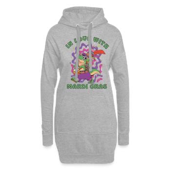 Dinosaur célèbre le défilé du carnaval de Mardi Gra - Sweat-shirt à capuche long Femme - gris chiné - Devant