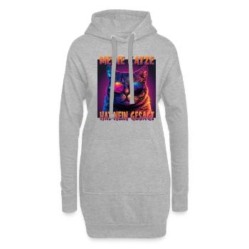 Katzenliebhaber Design Katzenmama Meine Katze hat - Hoodie-Kleid - Grau meliert - Vorne