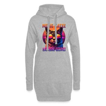 Katzenliebhaber Design Katzenmama Meine Katze hat - Hoodie-Kleid - Grau meliert - Vorne