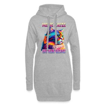 Katzenliebhaber Design Katzenmama Meine Katze hat - Hoodie-Kleid - Grau meliert - Vorne