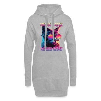 Katzenliebhaber Design Katzenmama Meine Katze hat - Hoodie-Kleid - Grau meliert - Vorne