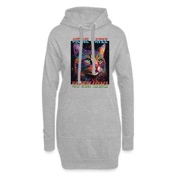 Katzenliebhaber Design Katzenmama Meine Katze hat - Hoodie-Kleid - Grau meliert - Vorne