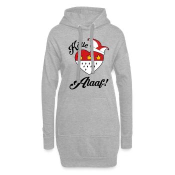 Karneval Kostüm Kölle Alaaf Herz Wappen Köln - Hoodie-Kleid - Grau meliert - Vorne
