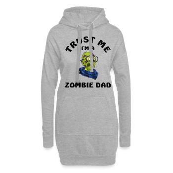 Trust Me I Am A Zombie Dad - Hoodie-Kleid - Grau meliert - Vorne