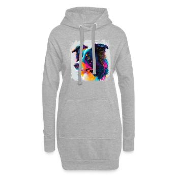 Hunde Spruch Border Collie Design - Hoodie-Kleid - Grau meliert - Vorne