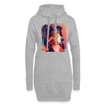 Collie Dog Saying Collie Design - Sweat-shirt à capuche long Femme - gris chiné - Devant