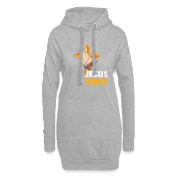 Citations chrétiennes Dessins Jésus premiers chrétiens - Sweat-shirt à capuche long Femme - gris chiné - Devant