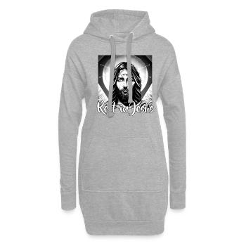 Citations chrétiennes Dessins reposent en Jésus Chrétiens - Sweat-shirt à capuche long Femme - gris chiné - Devant