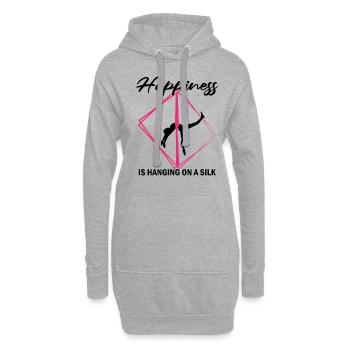 Danseur de soie aérienne pour ruban aérien et acrobate - Sweat-shirt à capuche long Femme - gris chiné - Devant