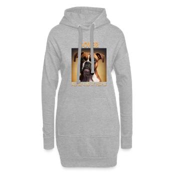 Hunde Spruch Boxer Design für Hundeliebhaber - Hoodie-Kleid - Grau meliert - Vorne