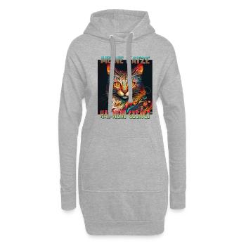 Katzenliebhaber Design Katzenmama Meine Katze hat - Hoodie-Kleid - Grau meliert - Vorne