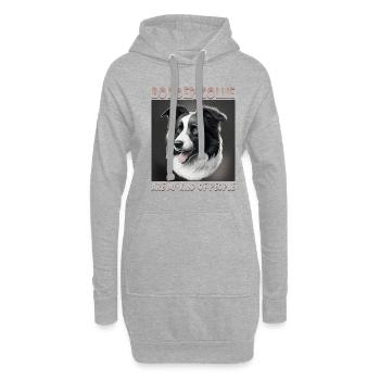 Hunde Spruch Border Collie Design - Hoodie-Kleid - Grau meliert - Vorne