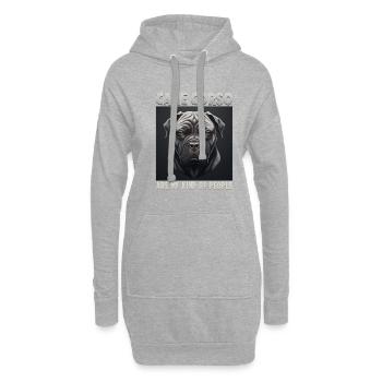 Chien disant Cane Corso design pour les amoureux des chiens - Sweat-shirt à capuche long Femme - gris chiné - Devant