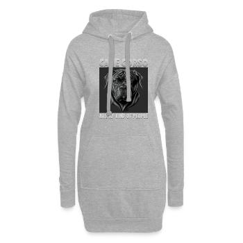 Hunde Spruch Cane Corso Design für Hundeliebhaber - Hoodie-Kleid - Grau meliert - Vorne