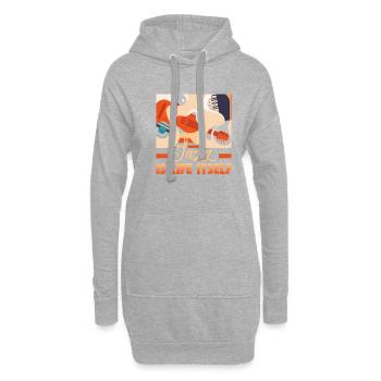 Musiciens d’orchestre de musique jazz - Sweat-shirt à capuche long Femme - gris chiné - Devant