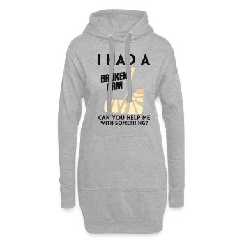 Blessure au poignet de la main du coude osseux i - Sweat-shirt à capuche long Femme - gris chiné - Devant