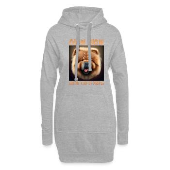 Hunde Spruch Chow Chow für Hundeliebhaber - Hoodie-Kleid - Grau meliert - Vorne