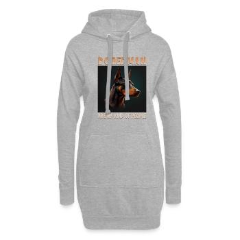 Hunde Spruch Doberman Design für Hundeliebhaber - Hoodie-Kleid - Grau meliert - Vorne