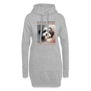 Hunde Spruch Havaneser Design für Hundeliebhaber - Hoodie-Kleid - Grau meliert - Vorne