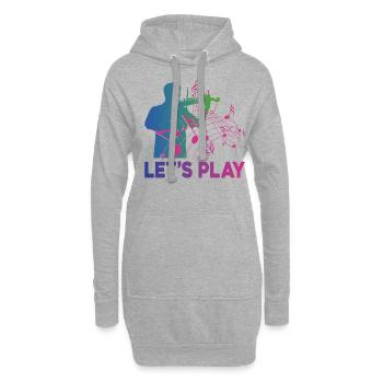 Violon Violoniste Rétro Années 80 90s - Sweat-shirt à capuche long Femme - gris chiné - Devant