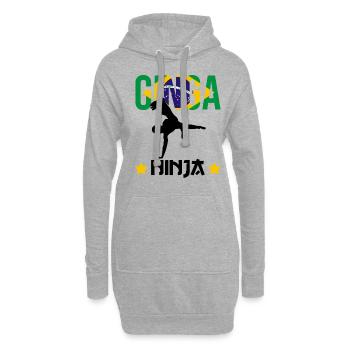 Instruments de capoeira pour la danse brésilienne - Sweat-shirt à capuche long Femme - gris chiné - Devant