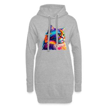 Amoureux des chats Cool Cat Design Cat Mama - Sweat-shirt à capuche long Femme - gris chiné - Devant