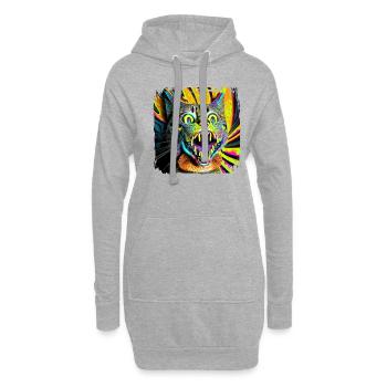 Amoureux des chats Cool Cat Design Cat Mama - Sweat-shirt à capuche long Femme - gris chiné - Devant