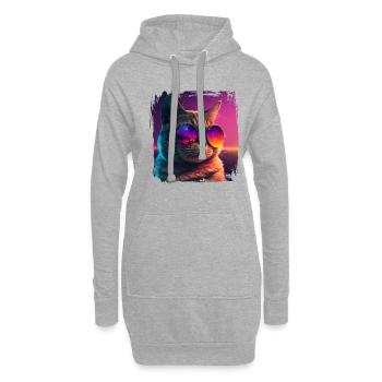 Amoureux des chats Cool Cat Design Cat Mama - Sweat-shirt à capuche long Femme - gris chiné - Devant