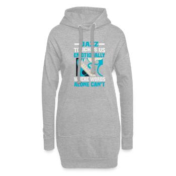 Musiciens d’orchestre de musique jazz - Sweat-shirt à capuche long Femme - gris chiné - Devant