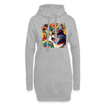 Amoureux des chats Cool Cat Design Cat Mama - Sweat-shirt à capuche long Femme - gris chiné - Devant